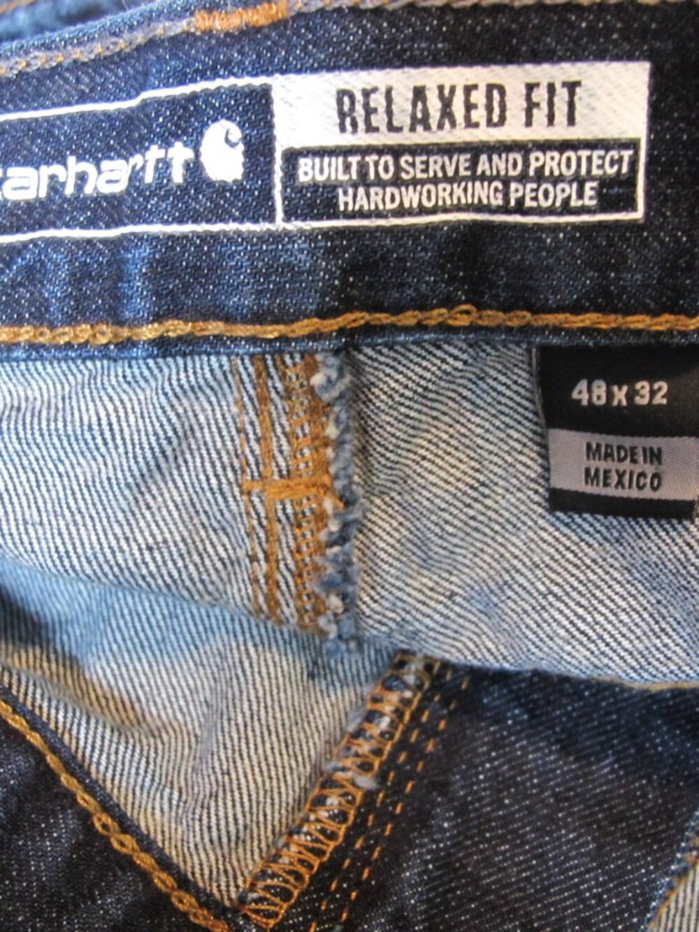 Men's Carhartt Relaxed Straight Jean Size 48x32 (54) - Picture 4 of 5